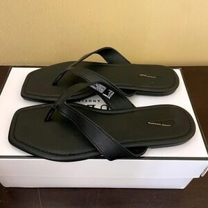 Old Navy Womens Boheme Square Toe Flip Flop Sandals Blackjack Black Size 6